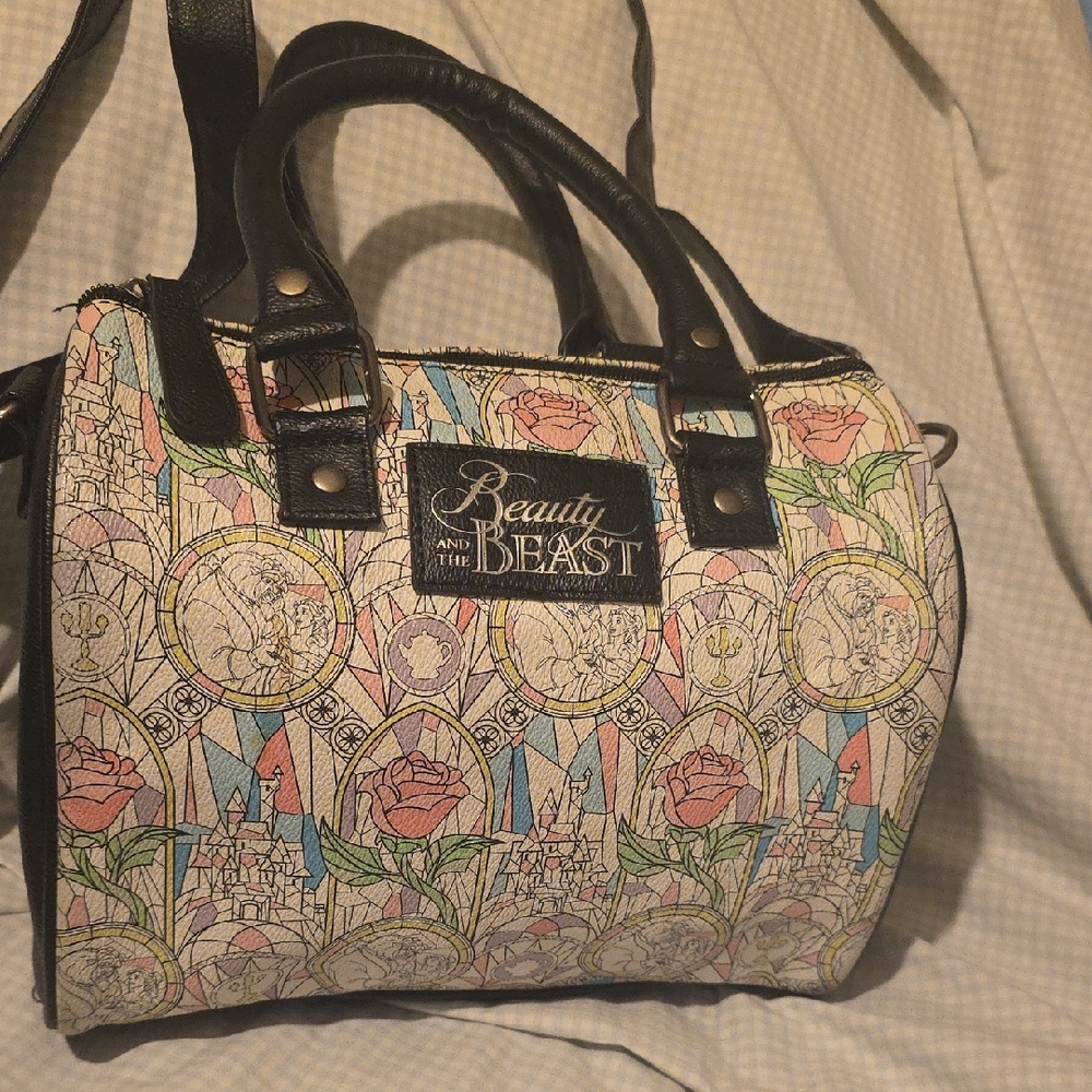 Disney Beauty and the Beast Satchel with Black and Pink Accents